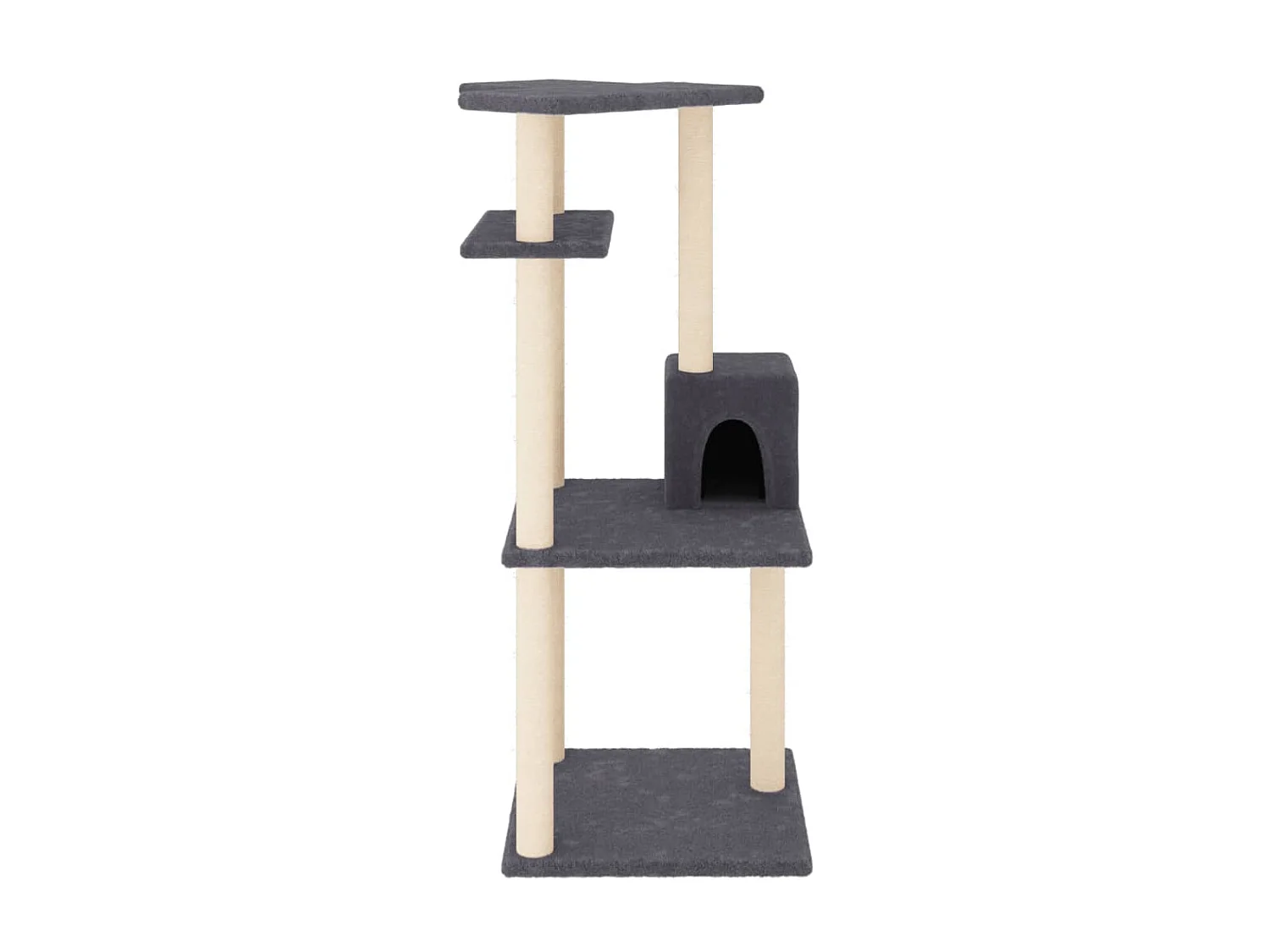 Arbre à chat avec griffoirs en sisal gris foncé 123 cm OFR15130 BonneVie Meuble