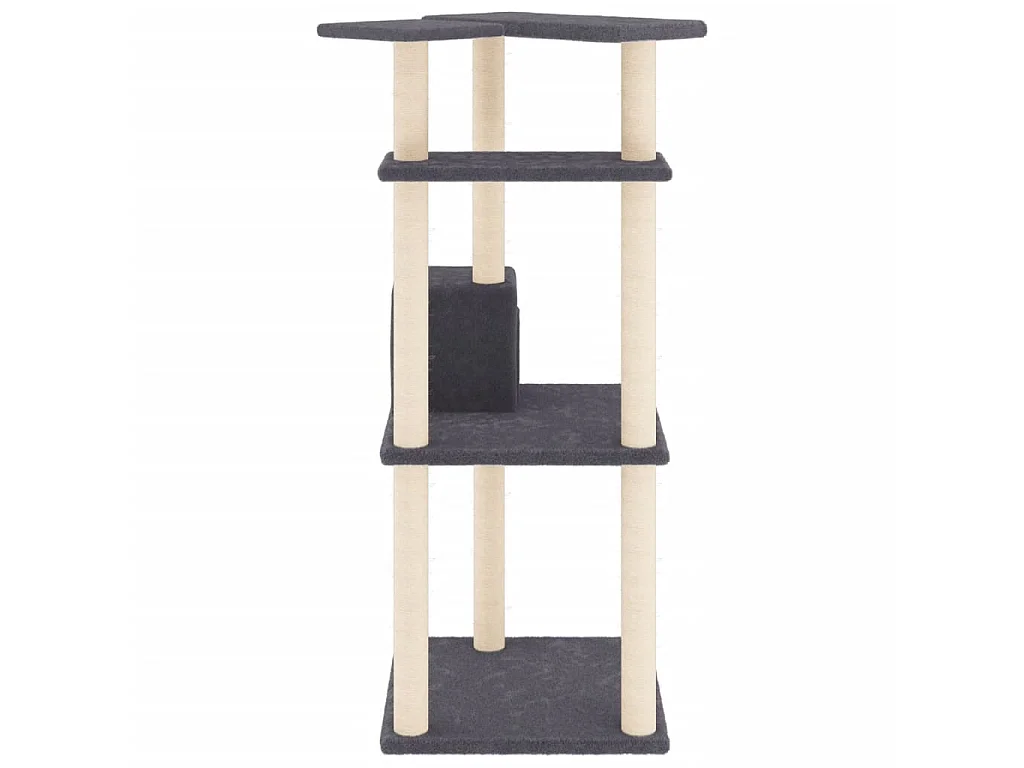 Arbre à chat avec griffoirs en sisal gris foncé 123 cm OFR15130 BonneVie Meuble