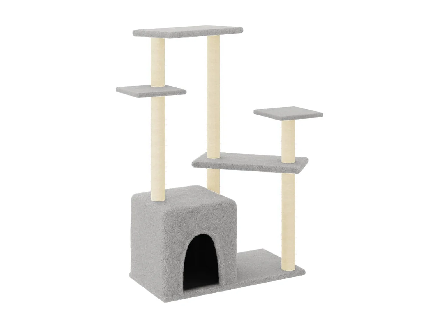 Arbre à chat avec griffoirs en sisal gris clair 107,5 cm OFR43673 BonneVie Meuble