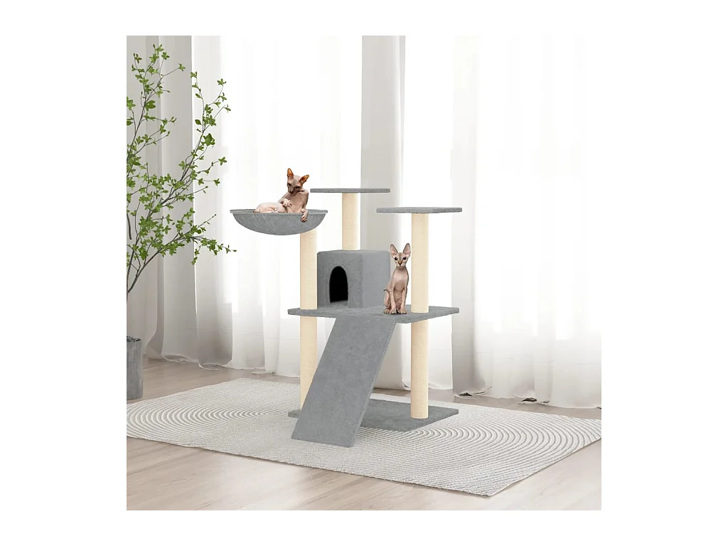 Arbre à chat avec griffoirs en sisal Gris clair 83 cm OFR64874 BonneVie Meuble