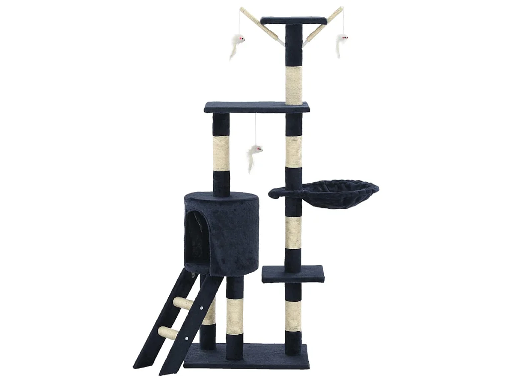 Arbre à chat avec griffoirs en sisal 138 cm Bleu foncé OFR84638 BonneVie Meuble