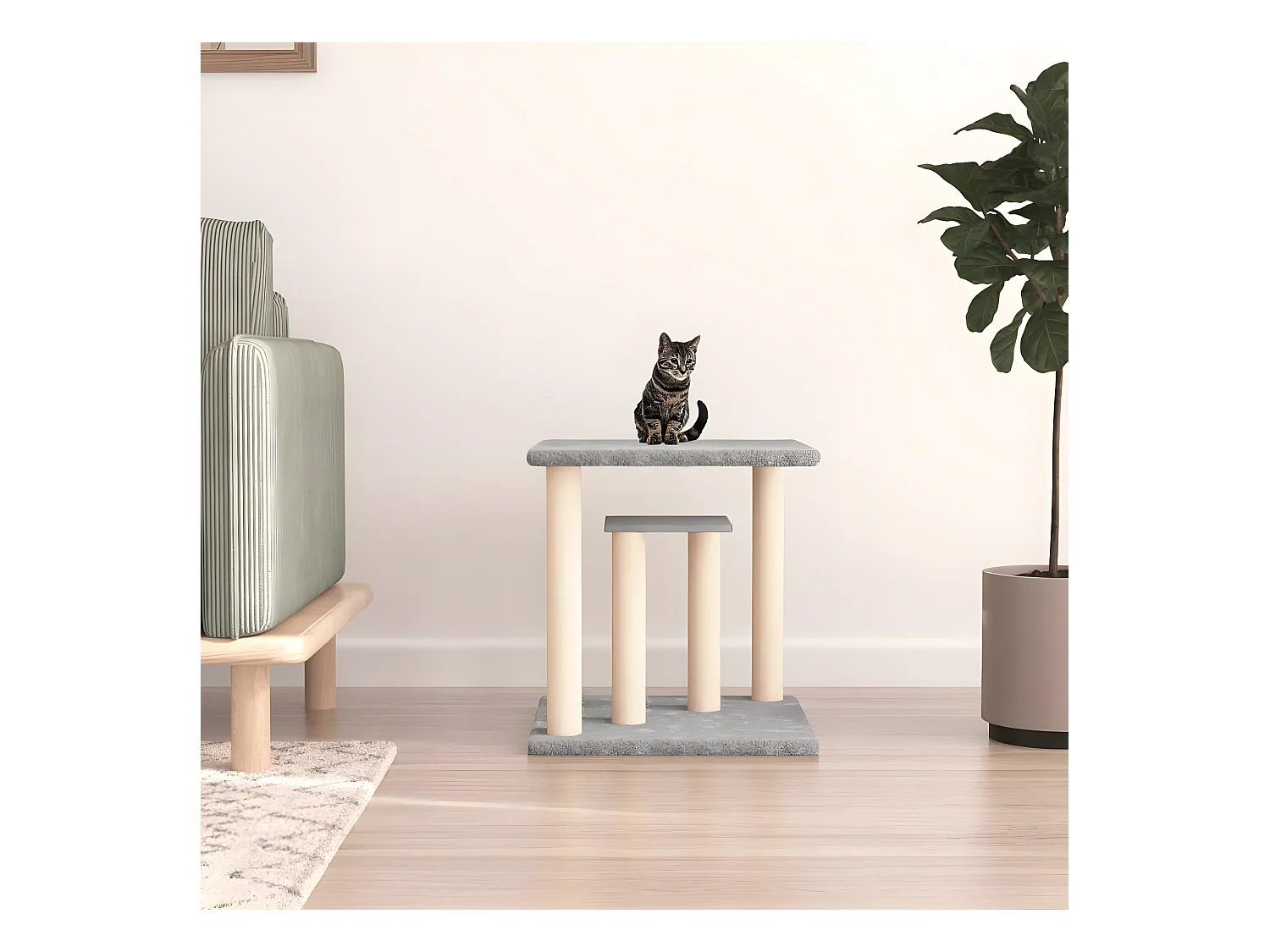 Arbres à chat avec plates-formes gris clair 50 cm OFR96936 BonneVie Meuble