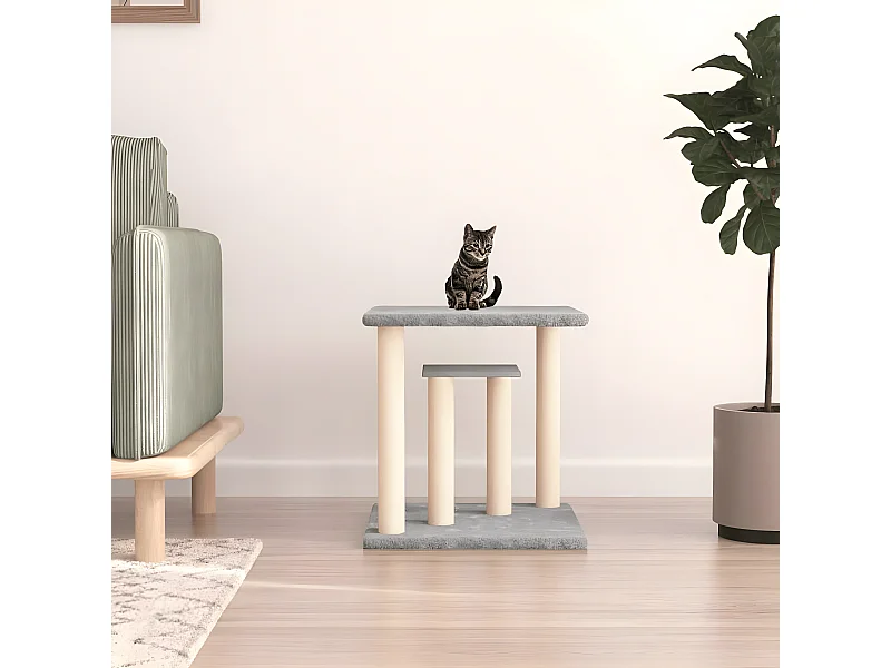 Arbres à chat avec plates-formes gris clair 50 cm OFR96936 BonneVie Meuble