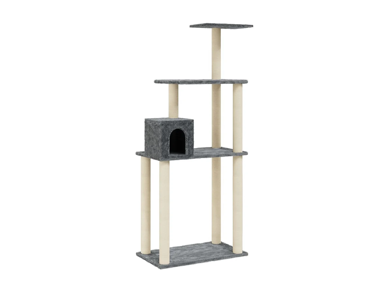 Arbre à chat avec griffoirs en sisal Gris foncé 147 cm OFR94895 BonneVie Meuble