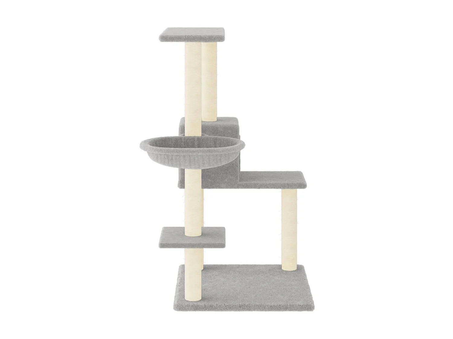 Rascador para gatos con postes de sisal gris claro 95 cm ES327467