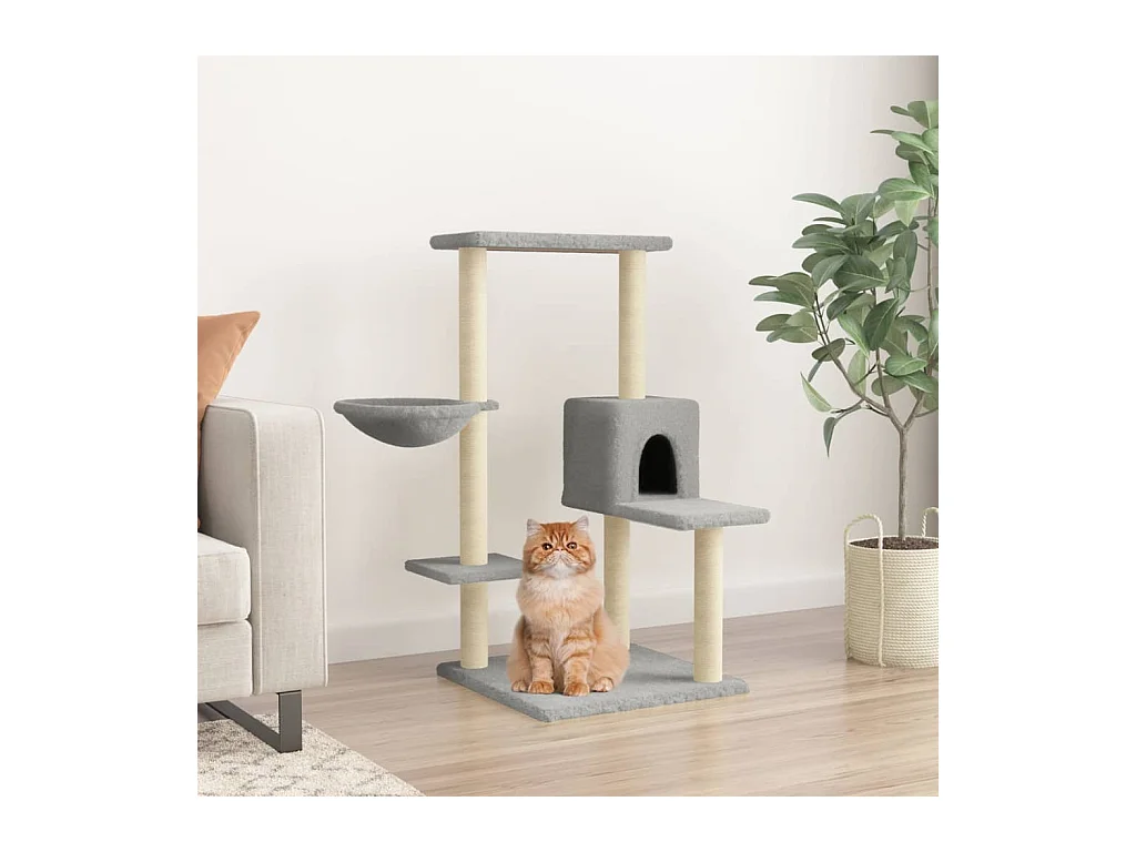 Arbre à chat avec griffoirs en sisal Gris clair 95 cm OFR58820 BonneVie Meuble