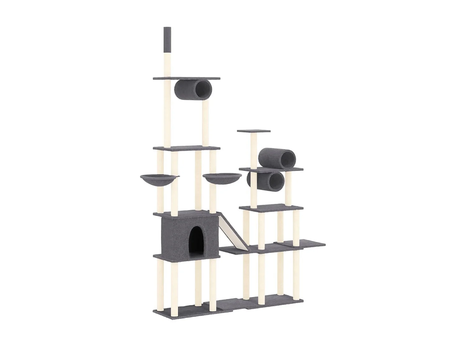 Arbre à chat avec griffoirs en sisal Gris foncé 279 cm OFR75812 BonneVie Meuble