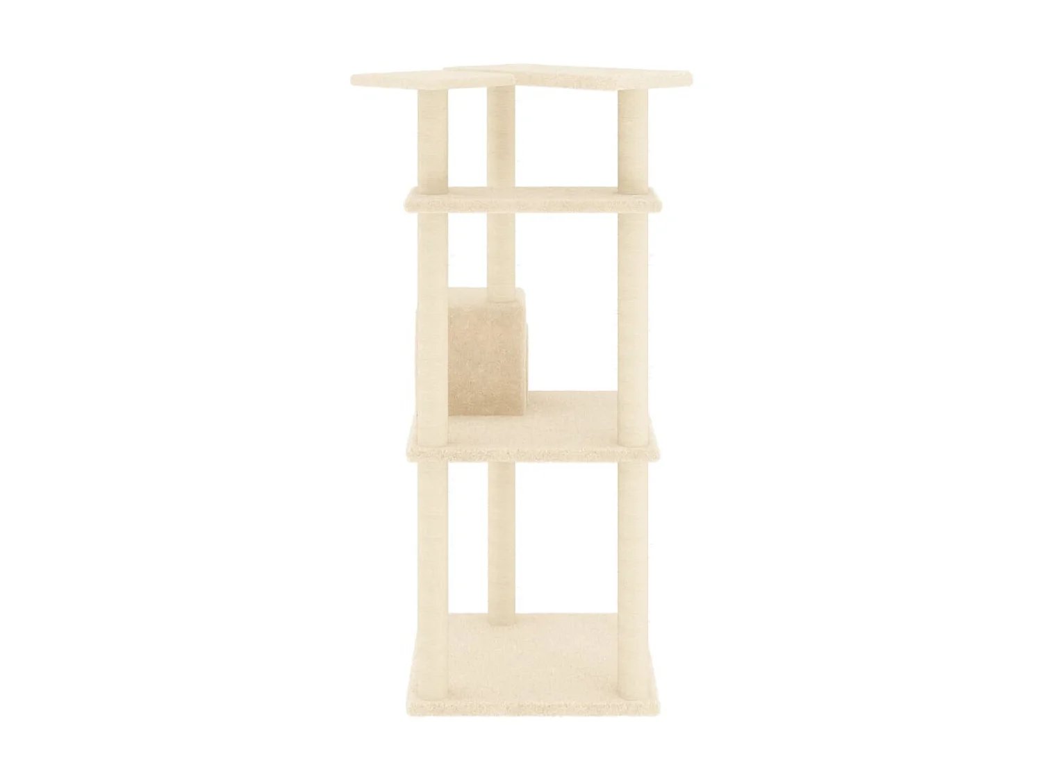 Arbre à chat avec griffoirs en sisal crème 123 cm OFR11554 BonneVie Meuble