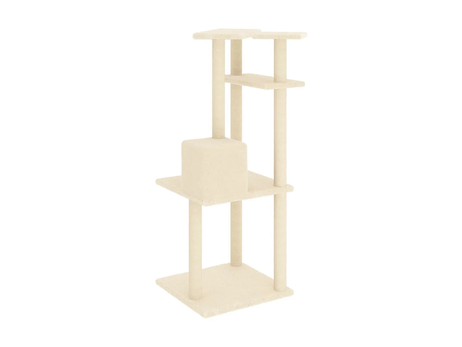 Arbre à chat avec griffoirs en sisal crème 123 cm OFR11554 BonneVie Meuble