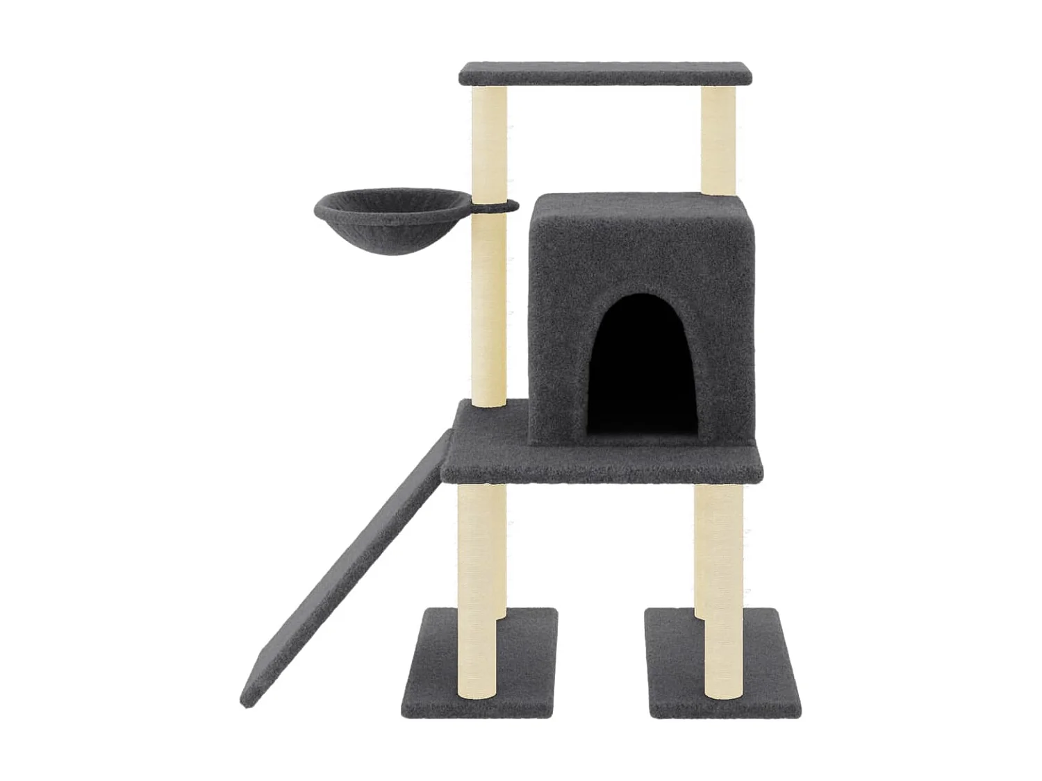 Arbre à chat avec griffoirs en sisal gris foncé 96,5 cm OFR86089 BonneVie Meuble