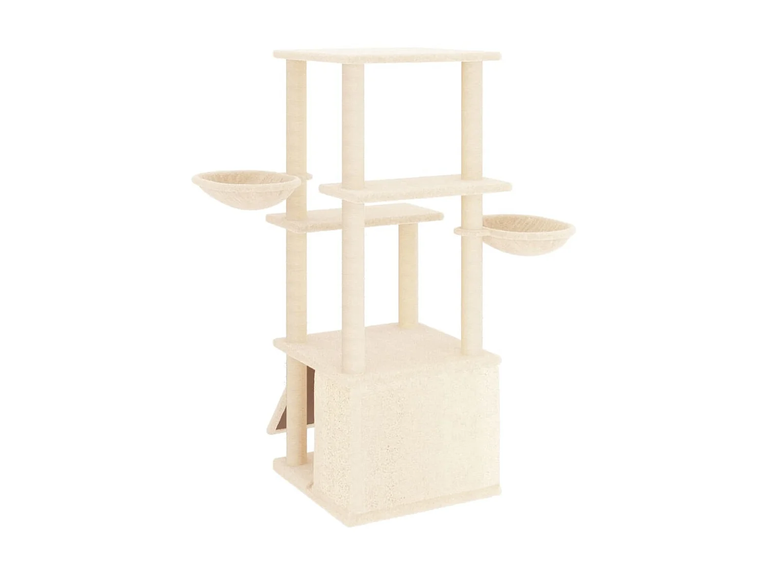 Arbre à chat avec griffoirs en sisal crème 133 cm OFR58192 BonneVie Meuble