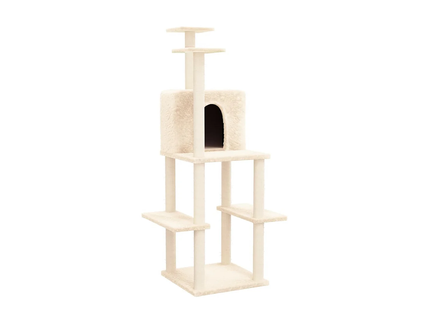 Arbre à chat avec griffoirs en sisal Crème 144,5 cm OFR63588 BonneVie Meuble