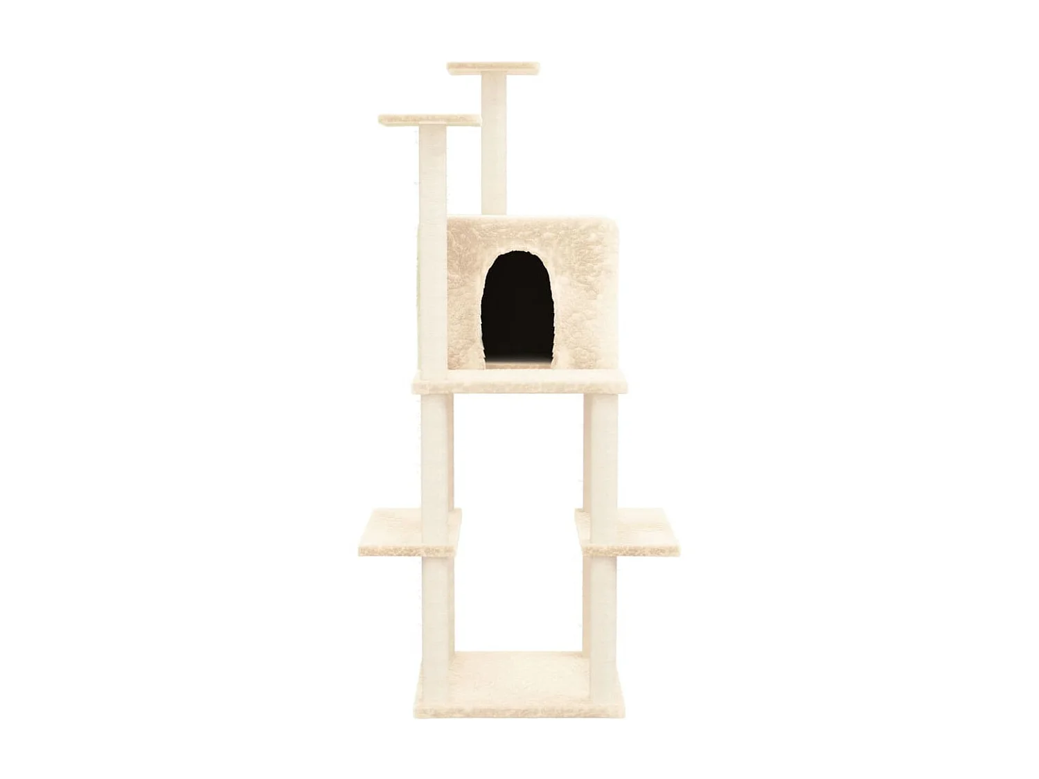 Arbre à chat avec griffoirs en sisal Crème 144,5 cm OFR63588 BonneVie Meuble