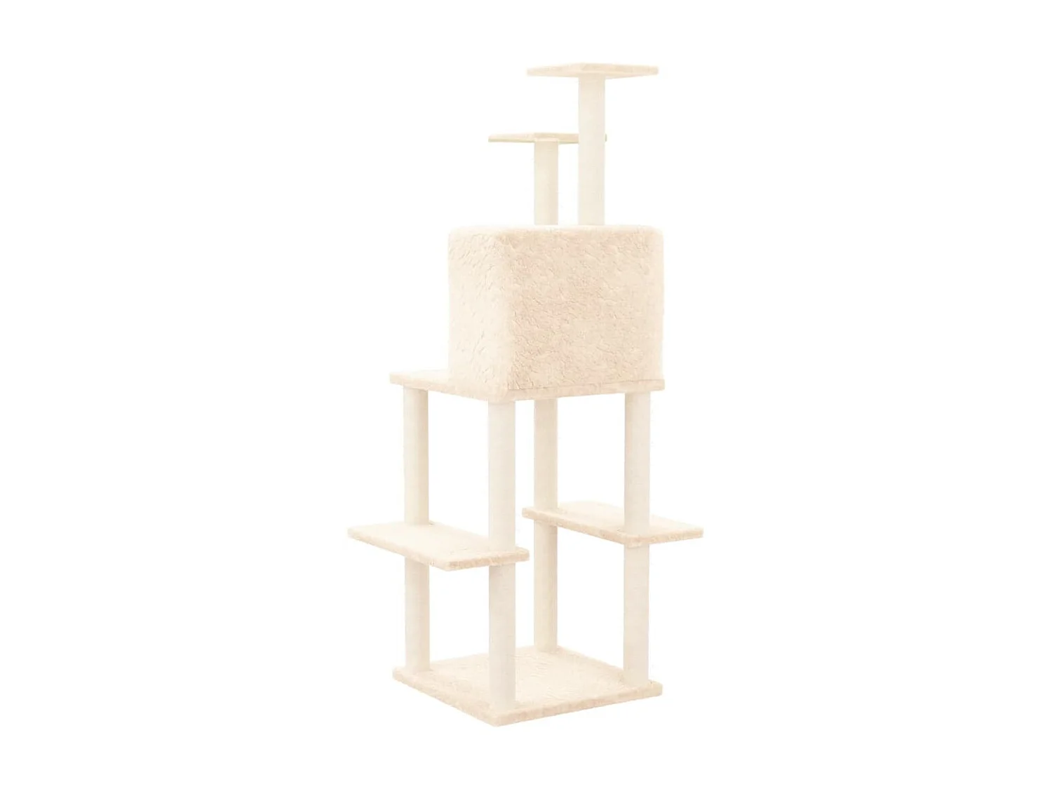 Arbre à chat avec griffoirs en sisal Crème 144,5 cm OFR63588 BonneVie Meuble