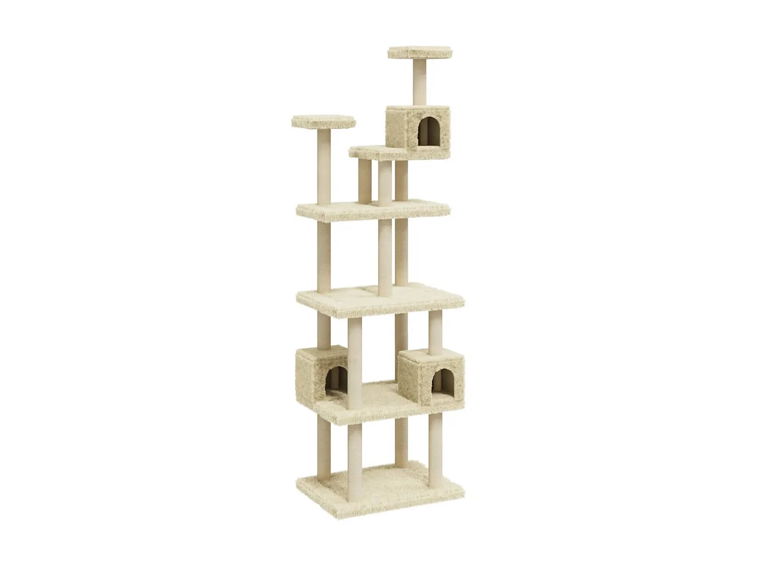 Arbre à chat avec griffoirs en sisal Crème 188 cm OFR41192 BonneVie Meuble