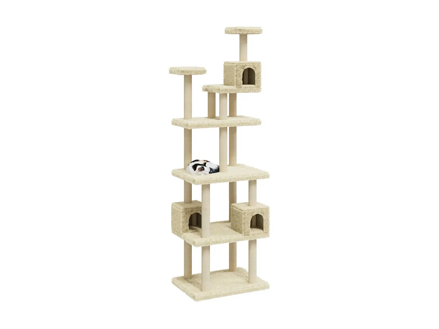 Arbre à chat avec griffoirs en sisal Crème 188 cm OFR41192 BonneVie Meuble