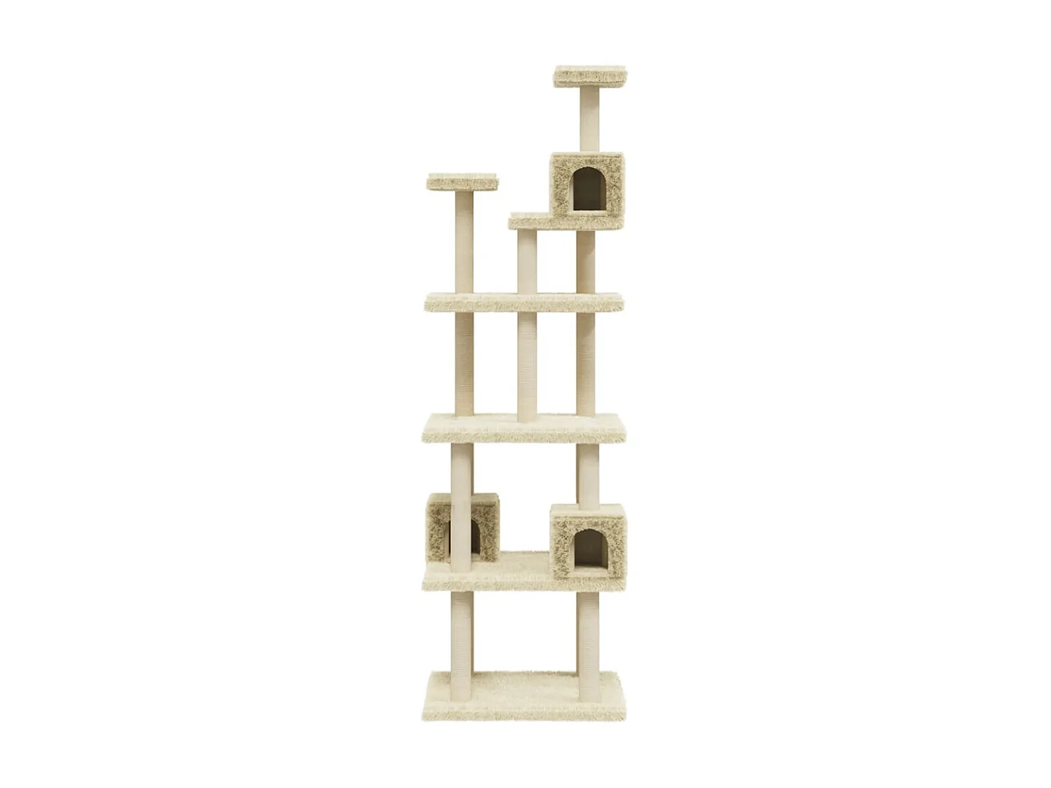 Arbre à chat avec griffoirs en sisal Crème 188 cm OFR41192 BonneVie Meuble