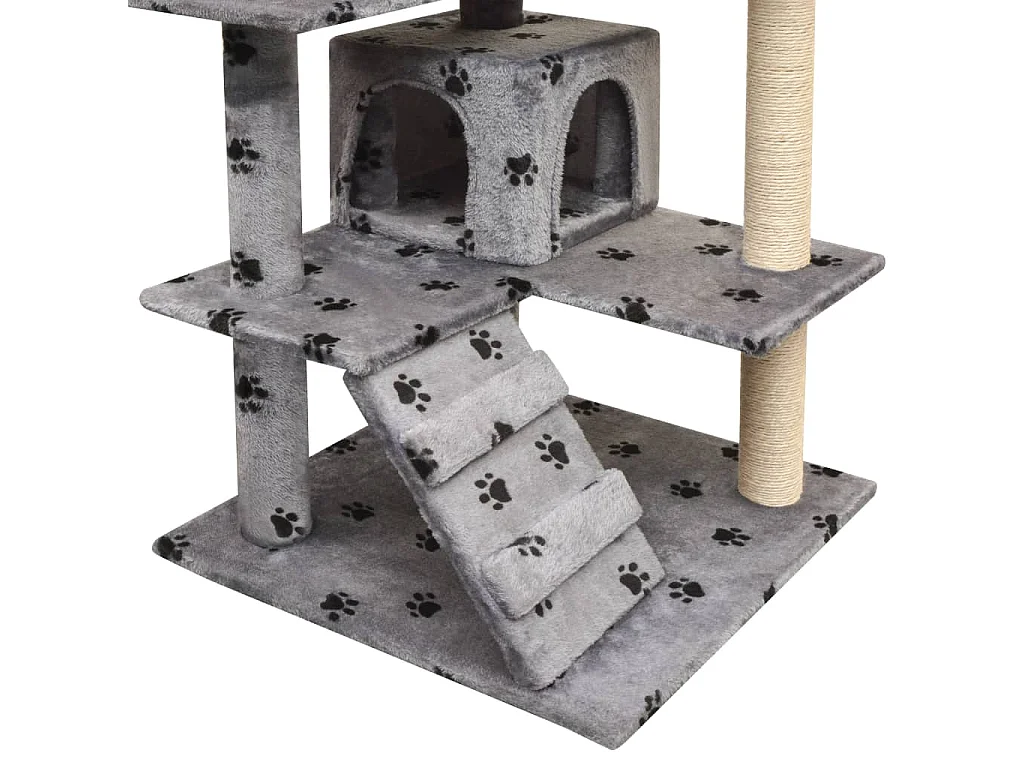 Árvore para gatos c/ postes arranhadores sisal 125 cm cinzento PT787073
