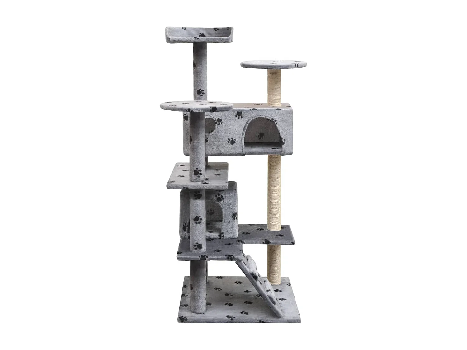 Árvore para gatos c/ postes arranhadores sisal 125 cm cinzento PT787073