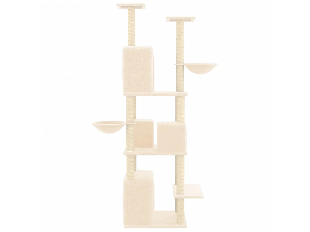 Arbre à chat avec griffoirs en sisal Crème 180 cm OFR27716 BonneVie Meuble