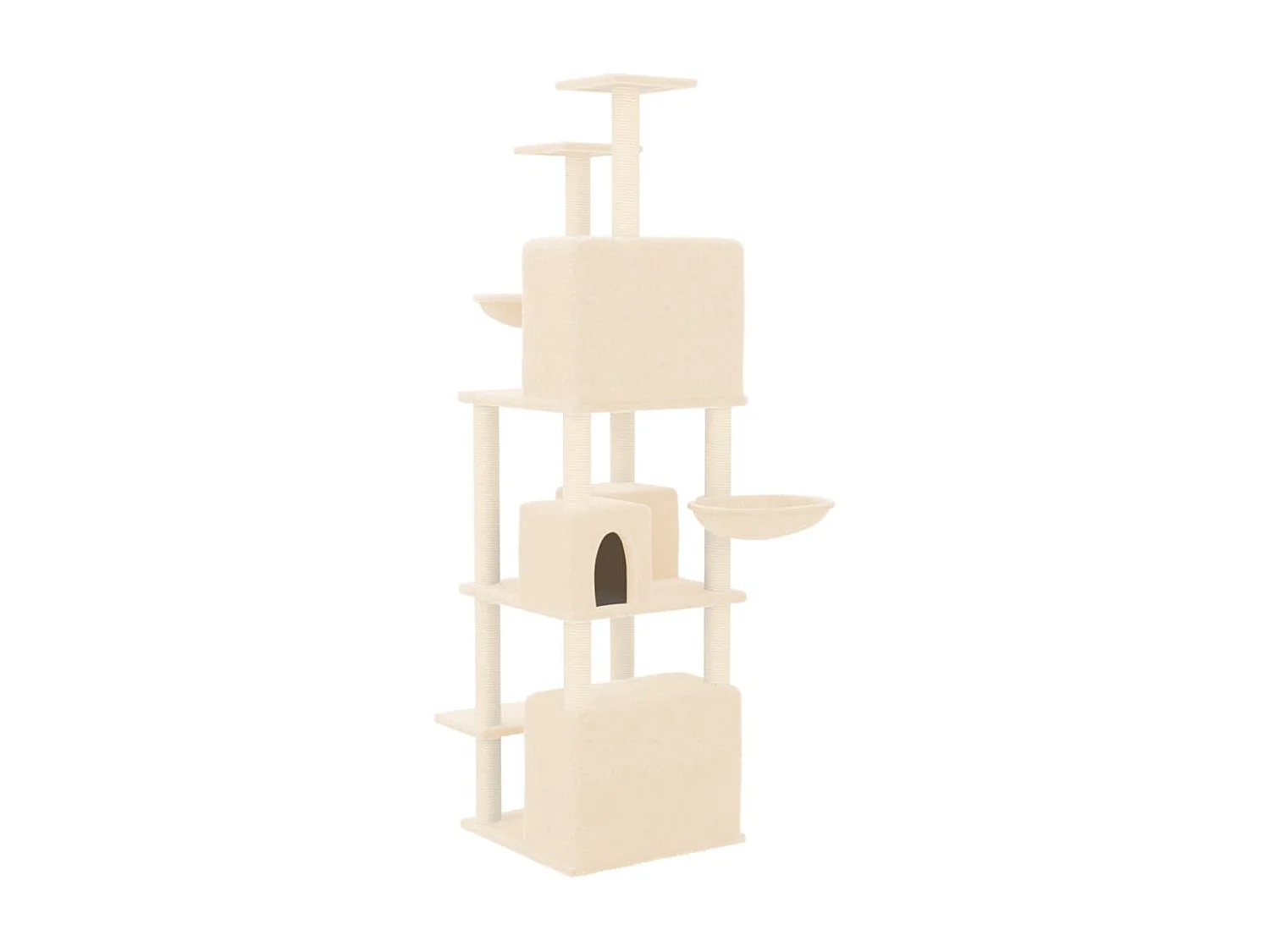 Arbre à chat avec griffoirs en sisal Crème 180 cm OFR27716 BonneVie Meuble