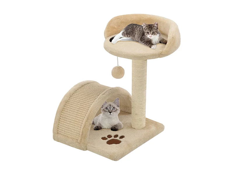 Árvore p/ gatos c/postes arranhadores sisal 40 cm bege/castanho PT895621