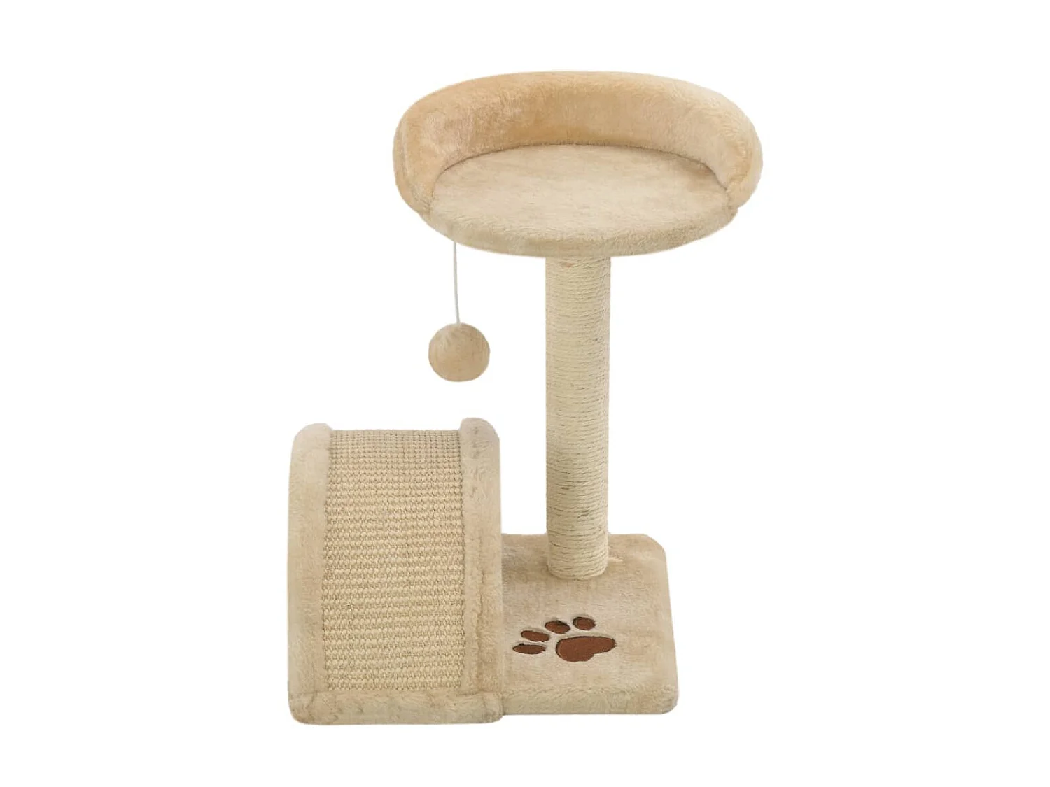 Árvore p/ gatos c/postes arranhadores sisal 40 cm bege/castanho PT895621