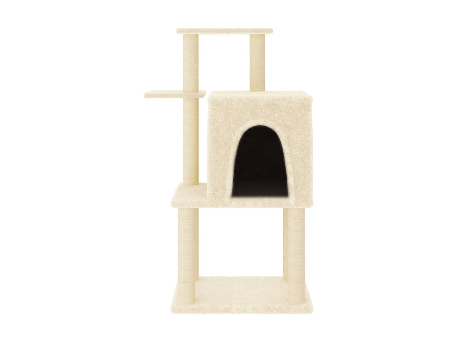 Arbre à chat avec griffoirs en sisal crème 97 cm OFR14241 BonneVie Meuble