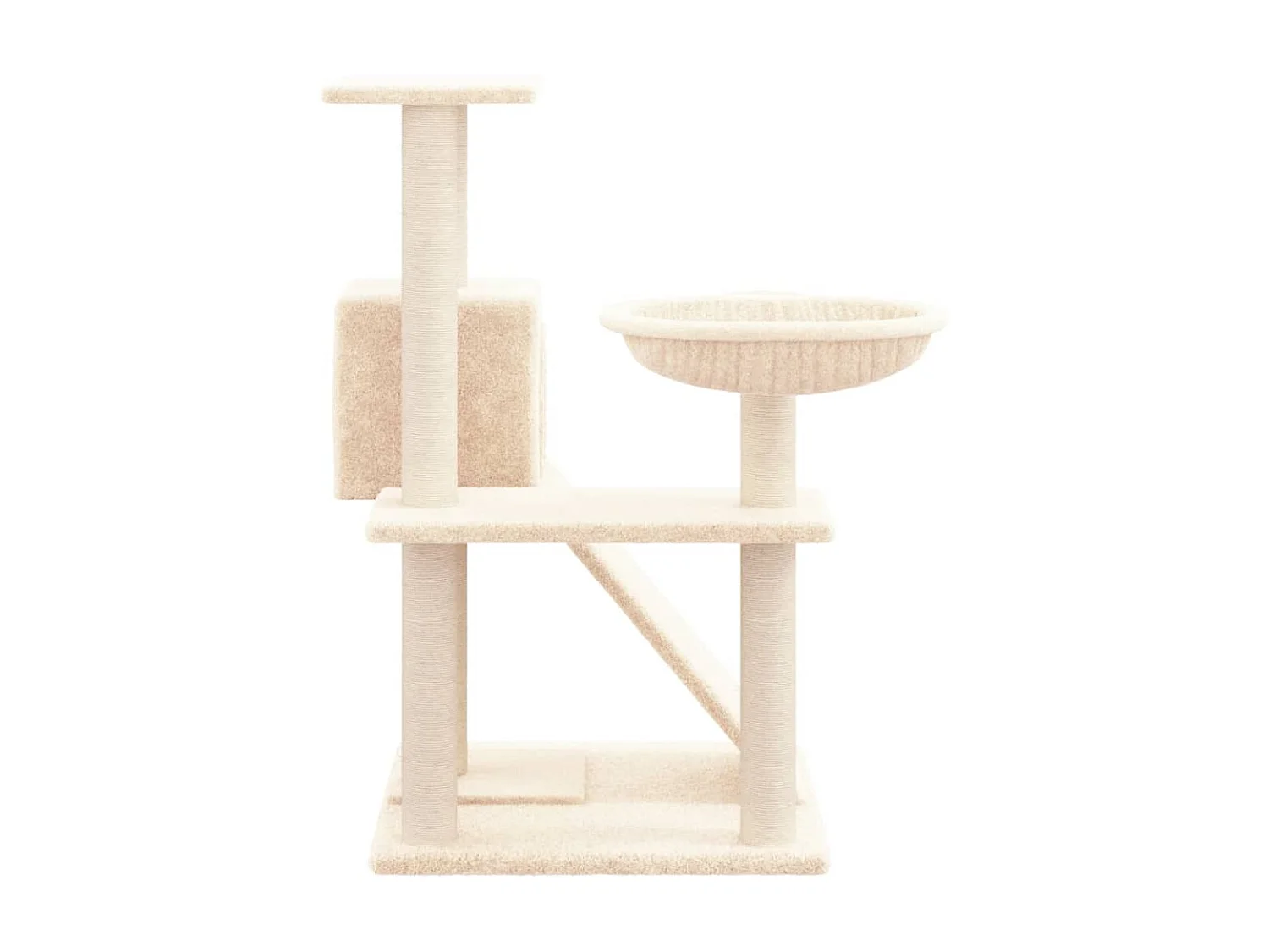 Árvore para gatos c/ postes arranhadores sisal 82 cm cor creme PT324139