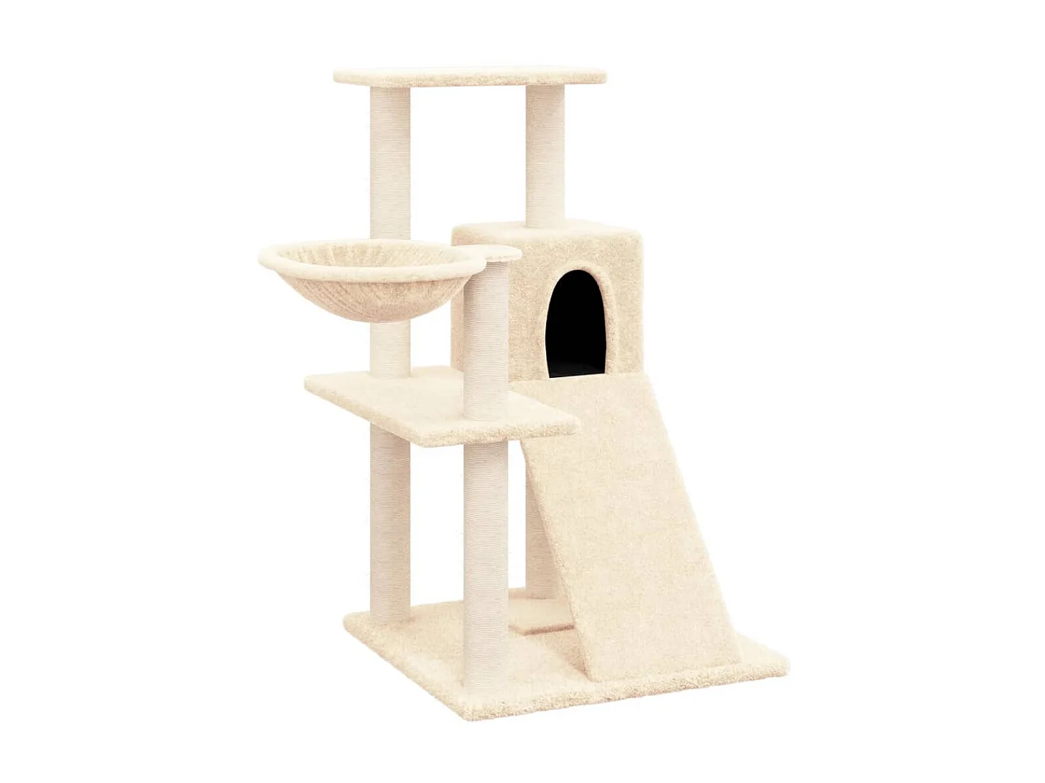 Arbre à chat avec griffoirs en sisal Crème 82 cm OFR10912 BonneVie Meuble