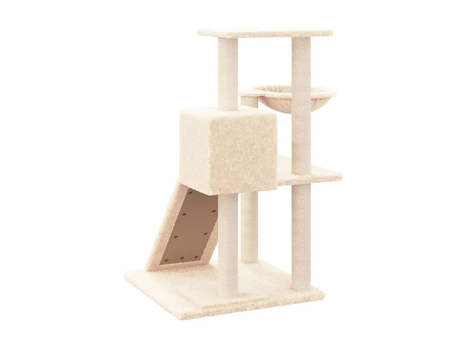 Arbre à chat avec griffoirs en sisal Crème 82 cm OFR10912 BonneVie Meuble