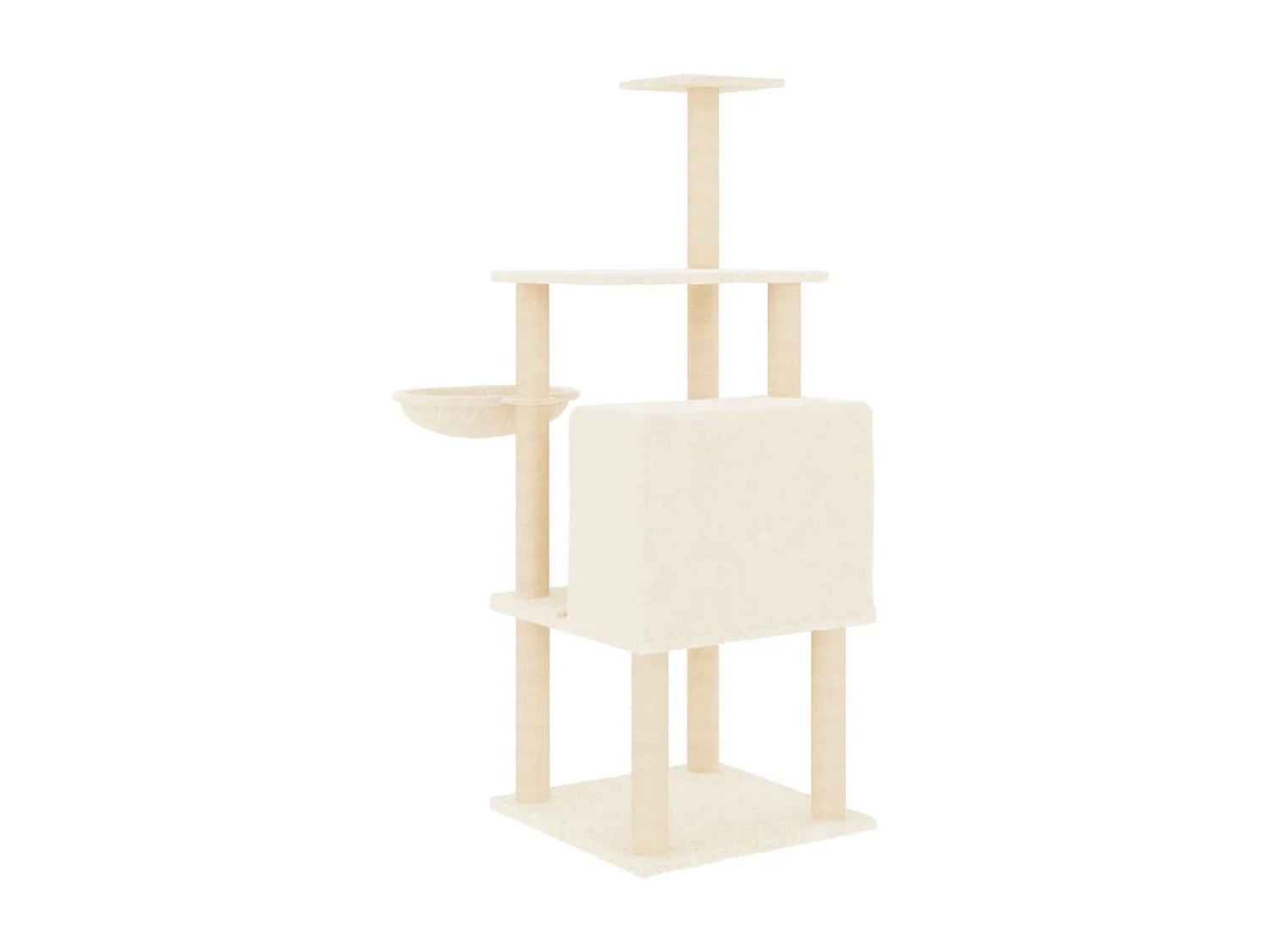 Arbre à chat avec griffoirs en sisal crème 132 cm OFR71602 BonneVie Meuble
