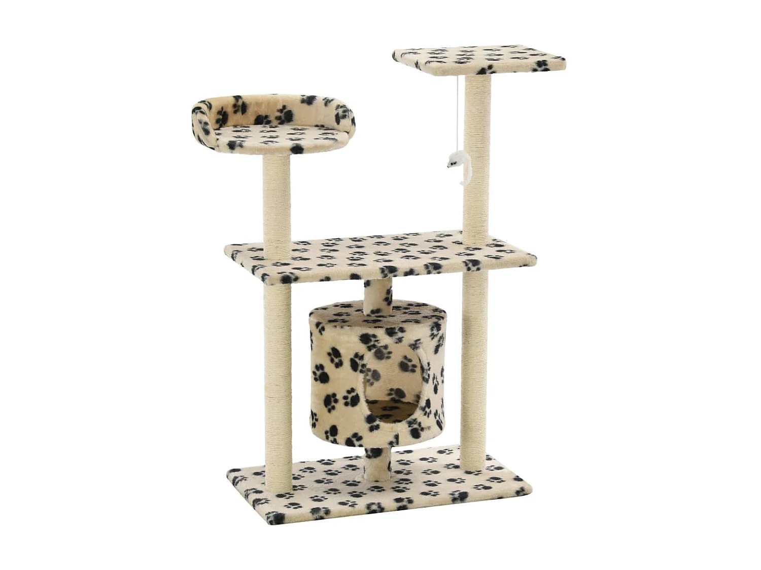 Árvore para gatos c/postes arranhadores sisal 95 cm bege PT781296