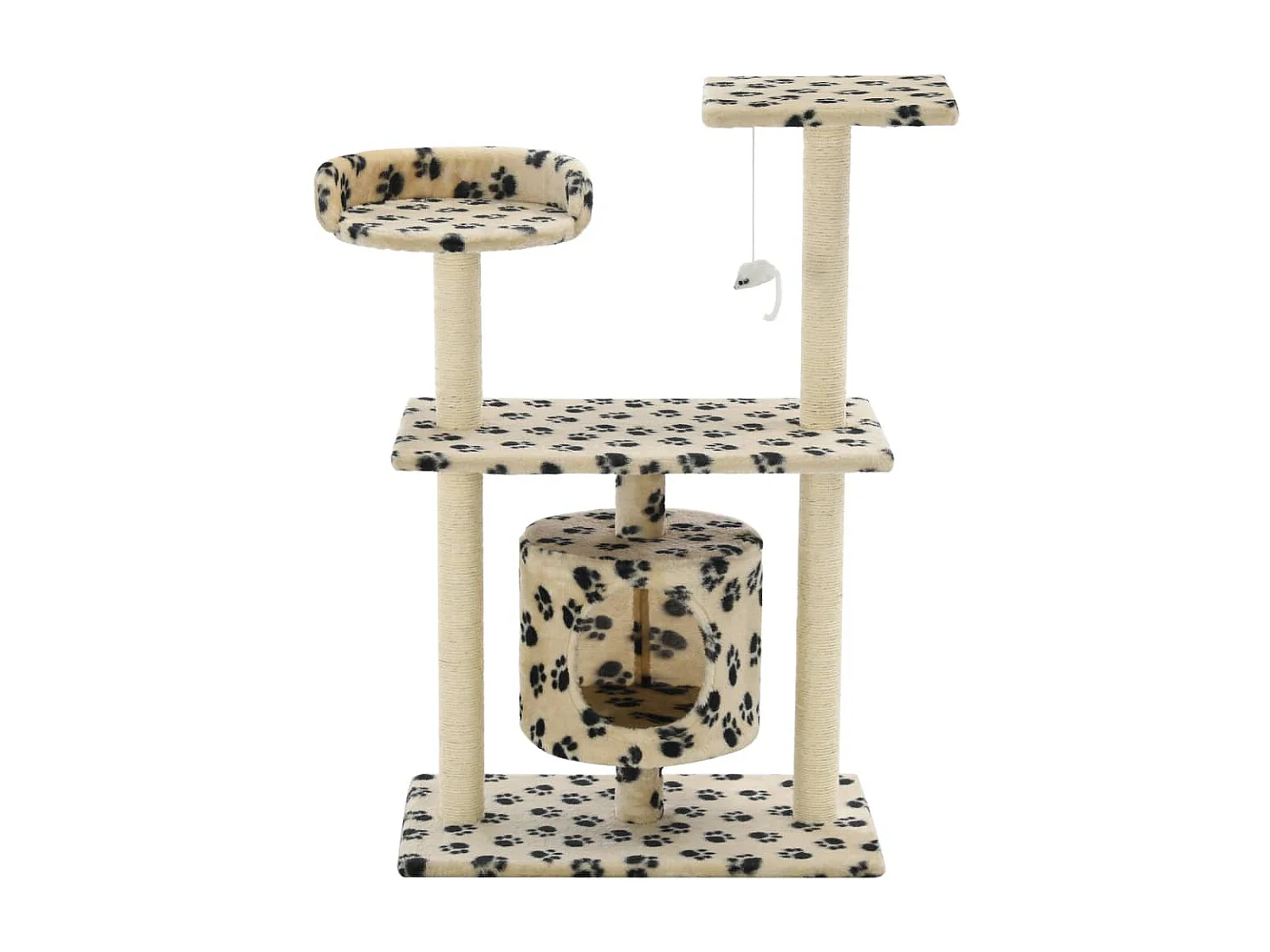 Árvore para gatos c/postes arranhadores sisal 95 cm bege PT781296