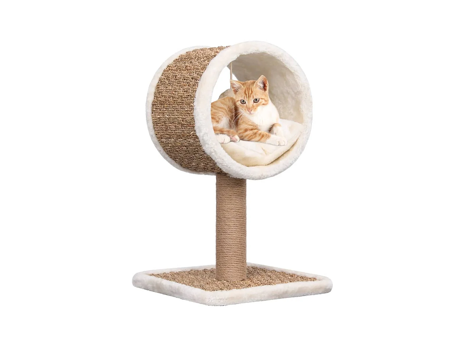 Arbre à chat et tunnel supérieur et jouet 56 cm Herbiers marins OFR90986 BonneVie Meuble