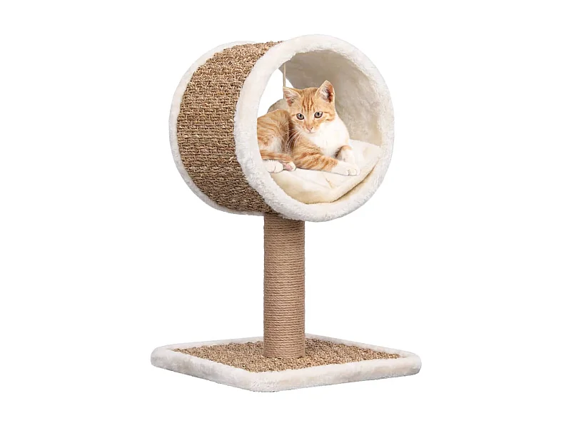 Arbre à chat et tunnel supérieur et jouet 56 cm Herbiers marins OFR90986 BonneVie Meuble