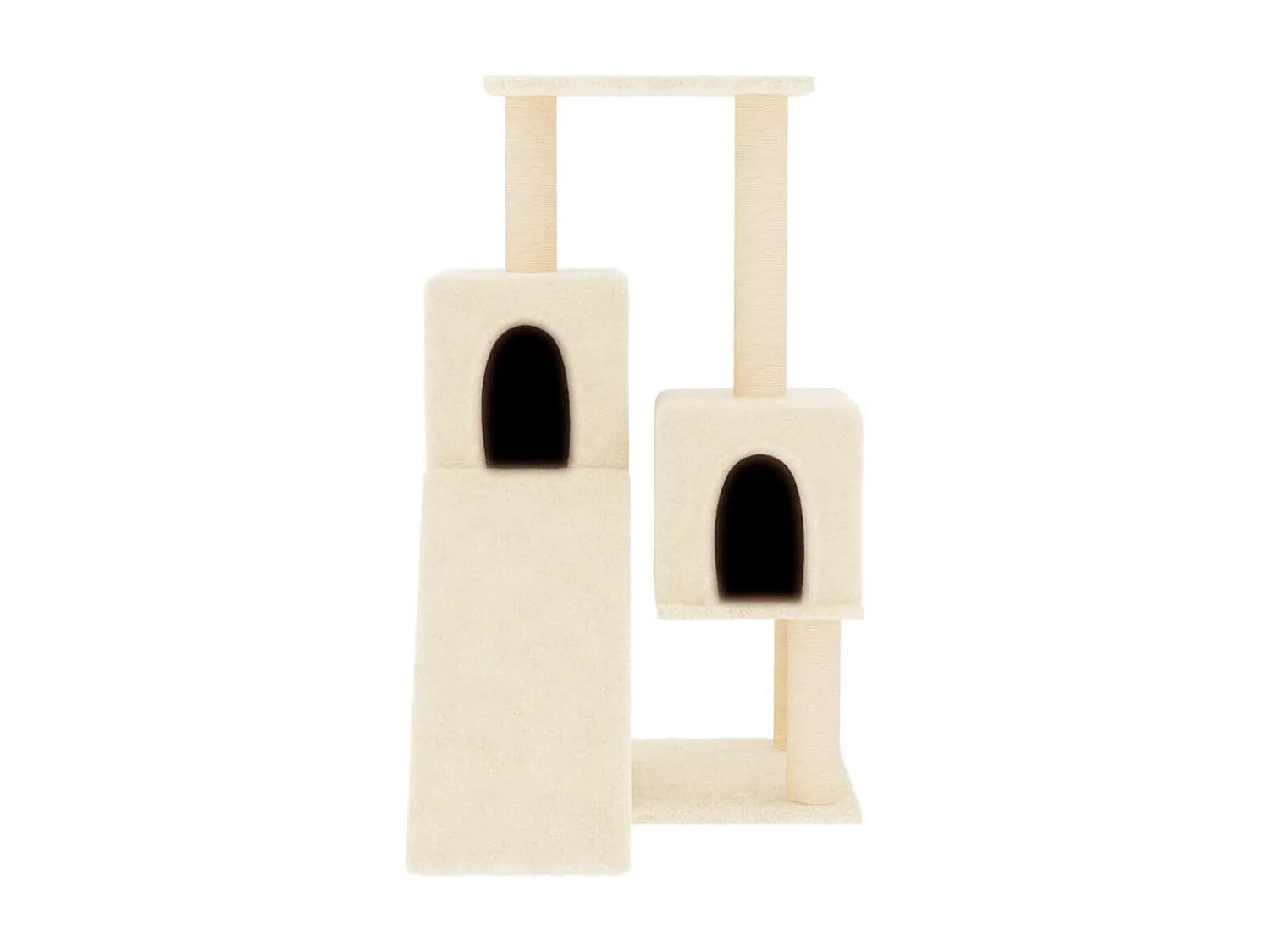 Árvore para gatos c/ postes arranhadores sisal 82 cm cor creme PT866098