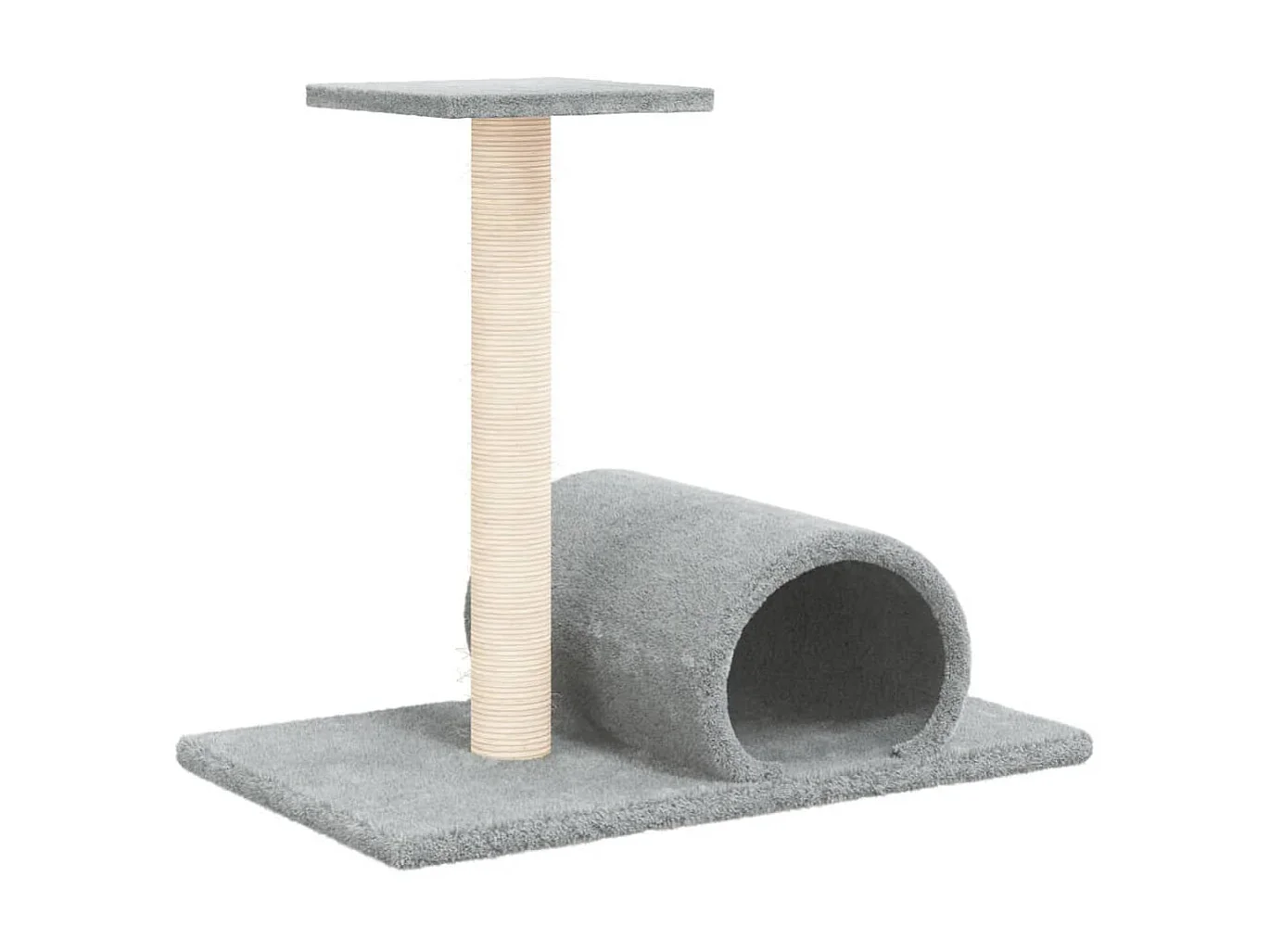 Poste arranhador para gatos com túnel 60x34,5x50 cinza-claro PT885963