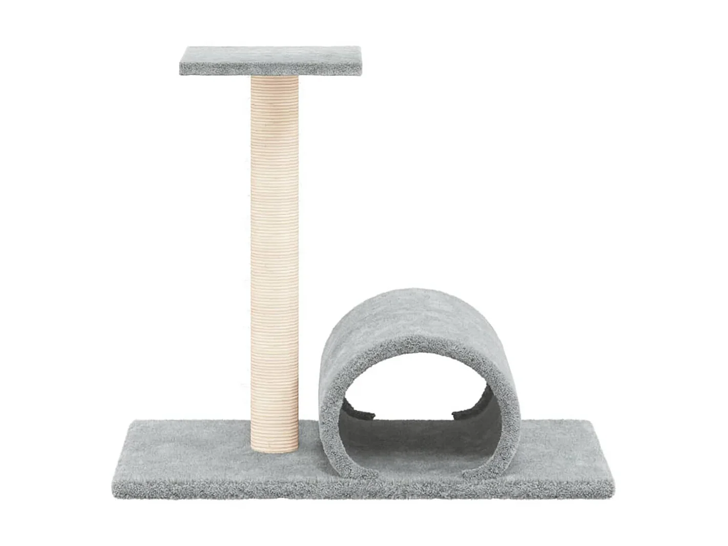 Arbre à chat avec tunnel Gris clair 60x34,5x50 cm OFR68076 BonneVie Meuble