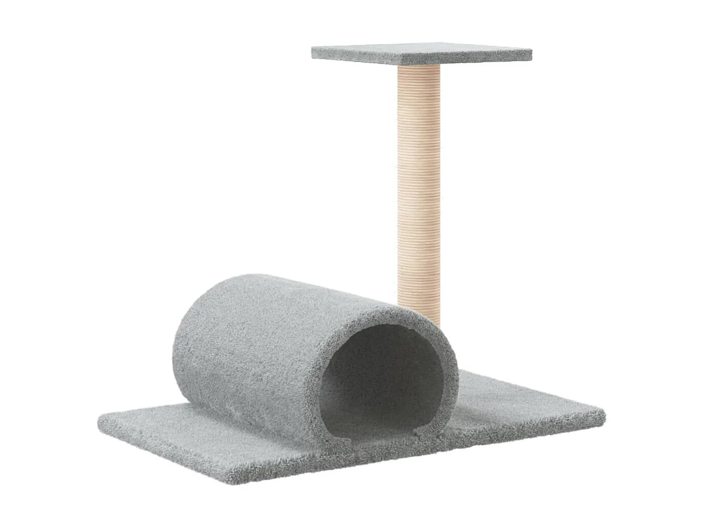 Arbre à chat avec tunnel Gris clair 60x34,5x50 cm OFR68076 BonneVie Meuble