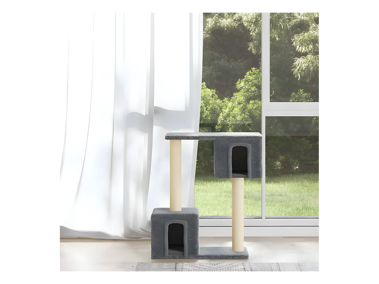 Arbre à chat avec griffoirs en sisal Gris clair 60 cm OFR48552 BonneVie Meuble