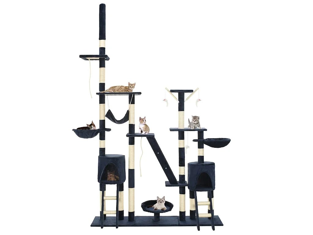 Arbre à chat avec griffoirs en sisal 230-250 cm Bleu OFR81020 BonneVie Meuble