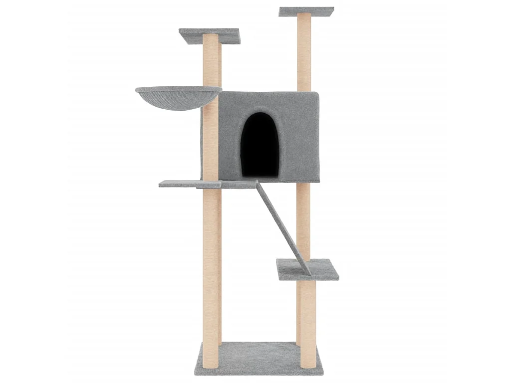 Arbre à chat avec griffoirs en sisal gris clair 143 cm OFR36739 BonneVie Meuble