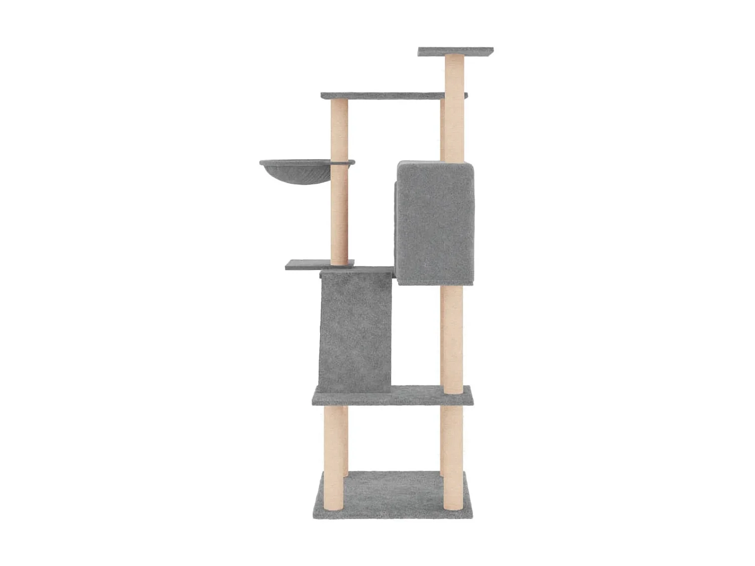 Arbre à chat avec griffoirs en sisal gris clair 143 cm OFR36739 BonneVie Meuble