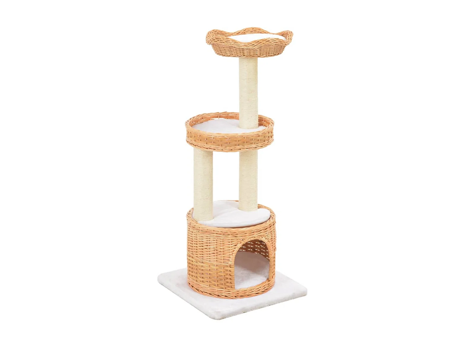 Rascador para gatos con poste de sisal madera natural de sauce ES451498
