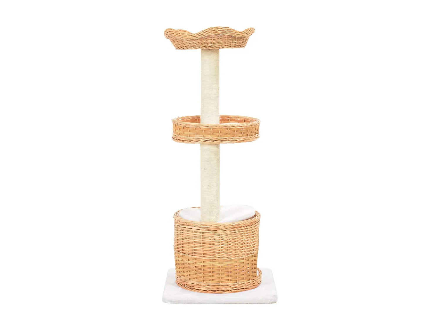 Rascador para gatos con poste de sisal madera natural de sauce ES451498