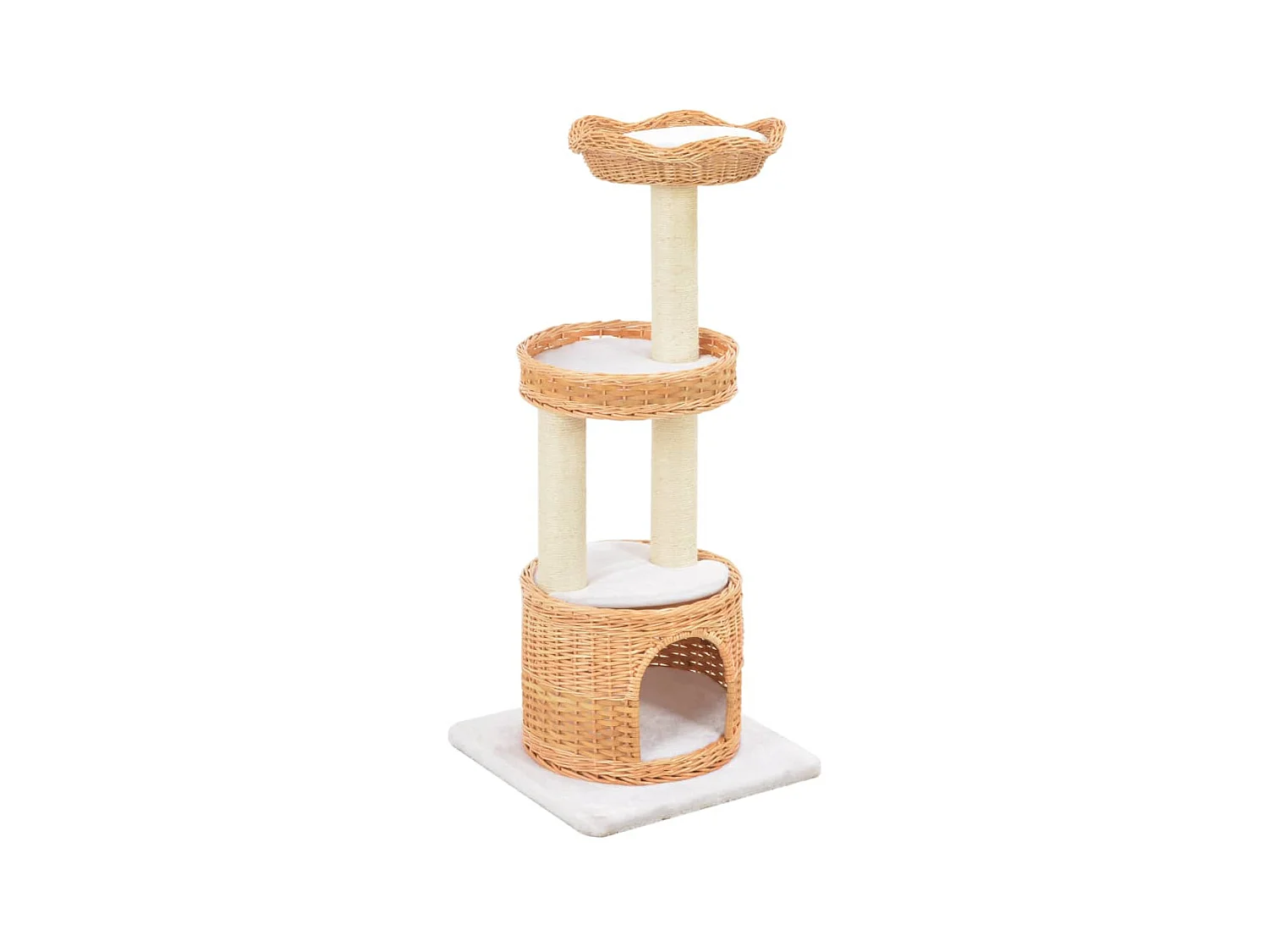 Arbre à chat avec griffoir en sisal Naturel Bois de saule OFR16998 BonneVie Meuble