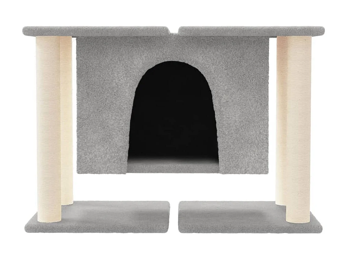 Rascador para gatos con postes de sisal gris claro 190 cm ES306650