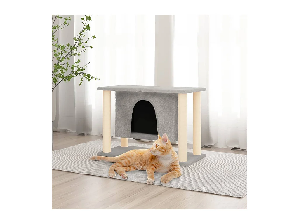 Arbre à chat avec griffoirs en sisal Gris clair 50 cm OFR18444 BonneVie Meuble