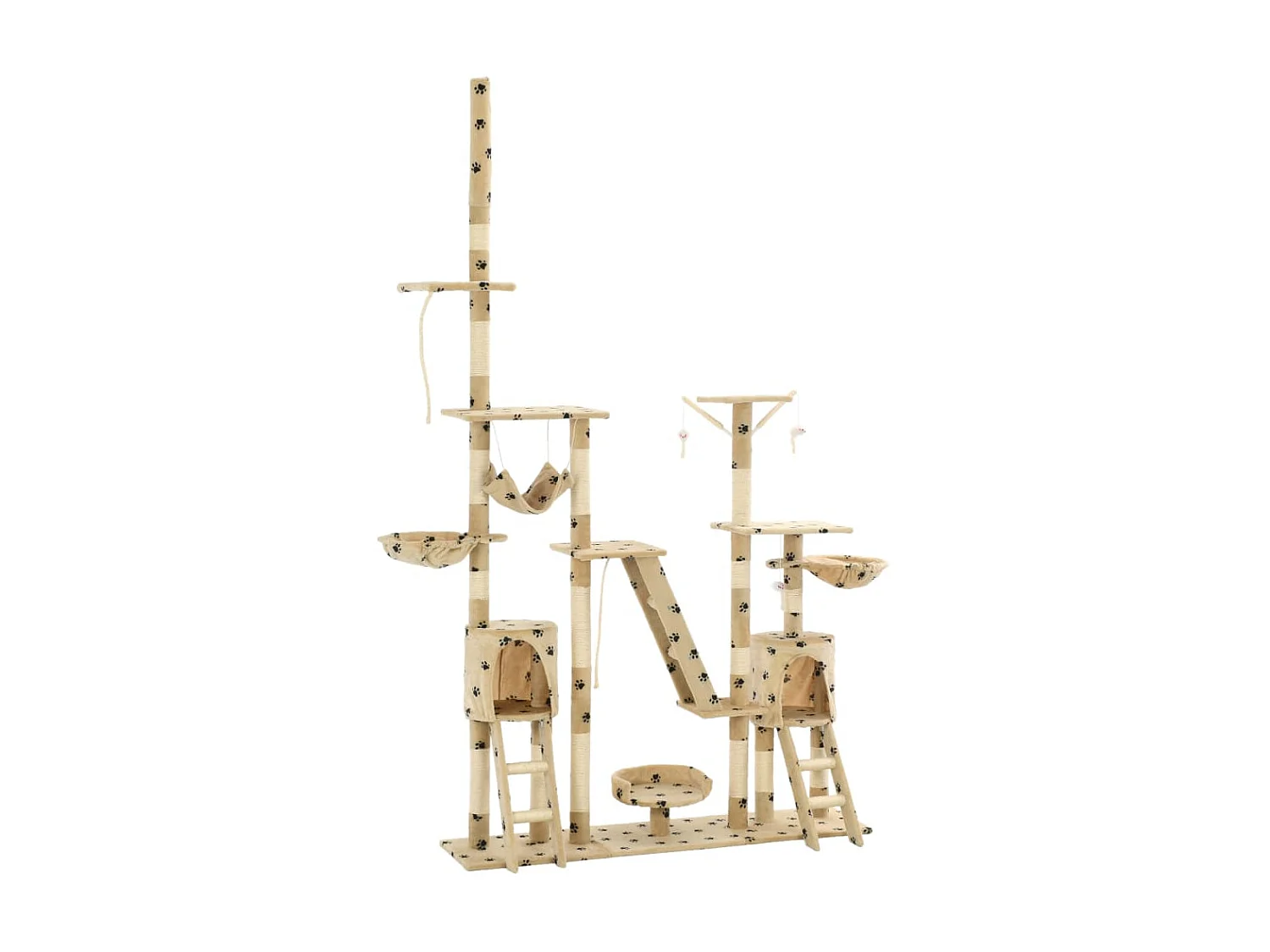 Arbre à chat et griffoirs 230-250 cm Empreintes de pattes Beige OFR57024 BonneVie Meuble